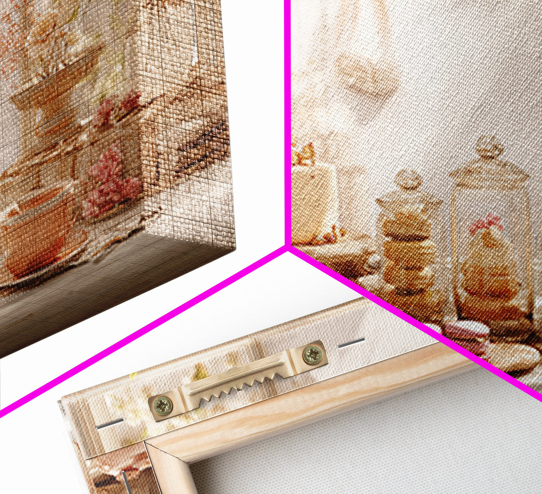 French Patisserie Window Display of Pastel Pastries Canvas Print, Bakery Art, Neutral Wall Art, Bakery Decor, Patisserie, BAK-3x2-30