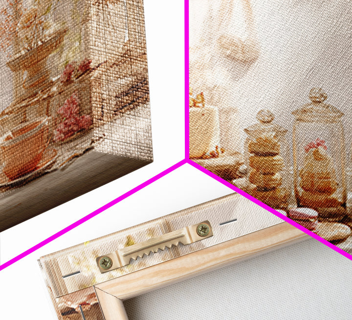 French Patisserie Window Display of Pastel Pastries Canvas Print, Bakery Art, Neutral Wall Art, Bakery Decor, Patisserie, BAK-3x2-30