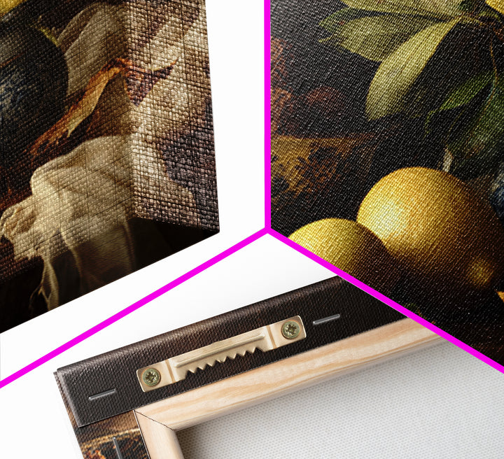 Chocolate Truffle Still Life Framed Canvas Print, Bakery Art, Kitchen Wall Art, Bakery Decor, Oil Painting, Patisserie, BAK-3x2-47