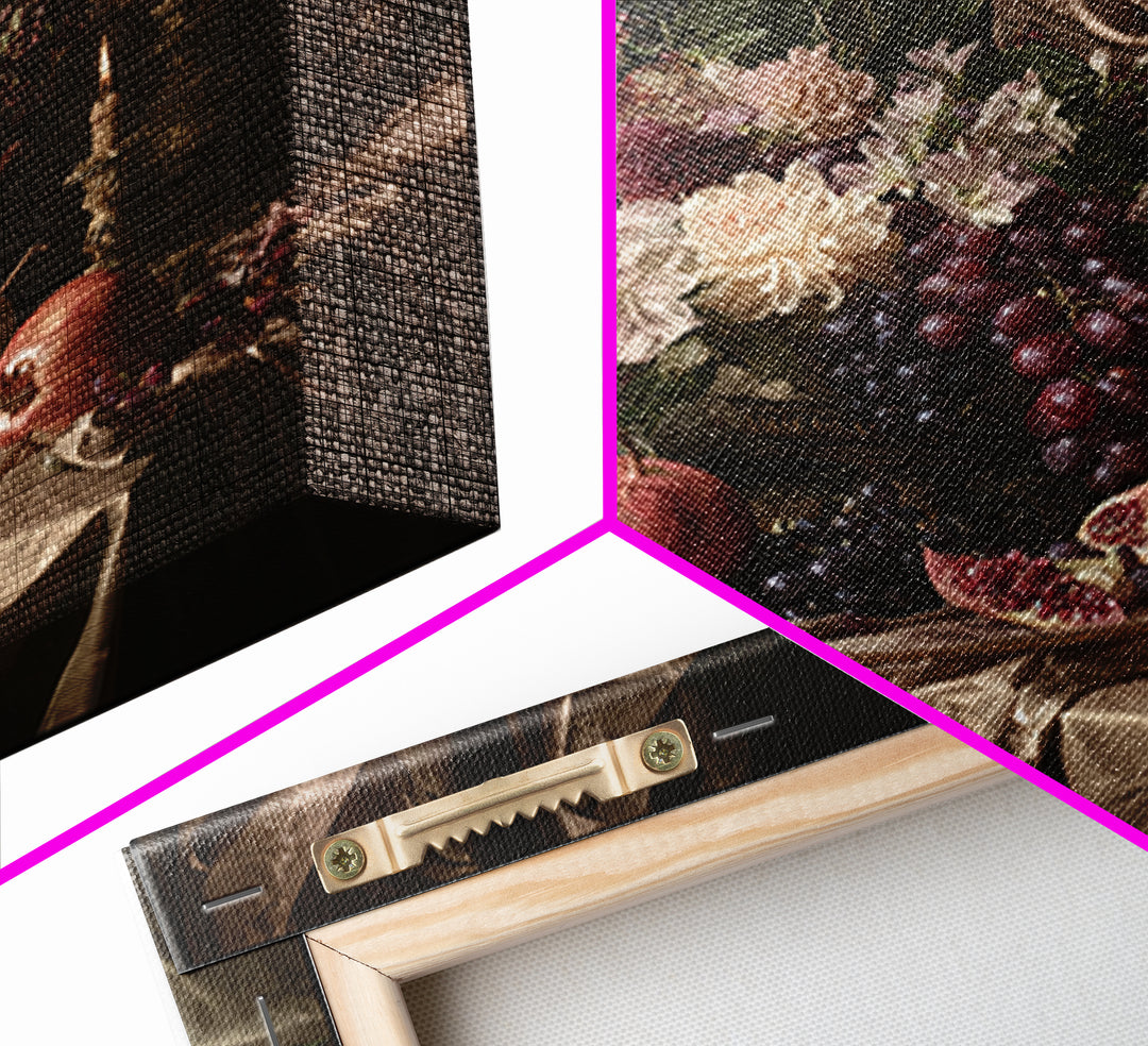 Lavish Banquet Fruit Composition Canvas Print, Baroque Art, Printable Wall Art, Living Room Decor, Ornate, Minimalist Wall Art, BAO-1x1-20