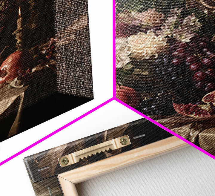 Lavish Banquet Fruit Composition Canvas Print, Baroque Art, Printable Wall Art, Living Room Decor, Ornate, Minimalist Wall Art, BAO-1x1-20