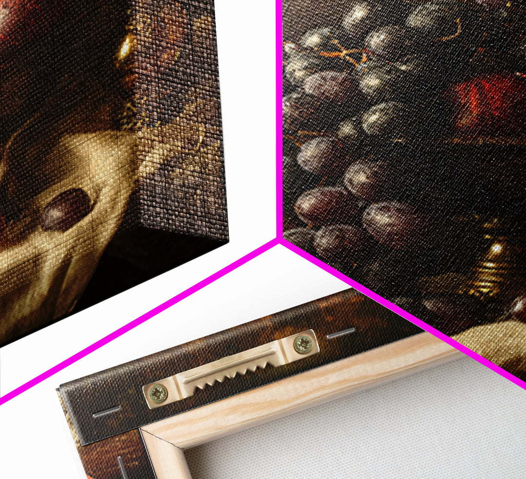Dramatic Fruit Still Life Canvas Print, Baroque Art, Gallery Wall, Living Room Decor, Fine Art, Ornate, Neutral Decor, BAO-1x1-25