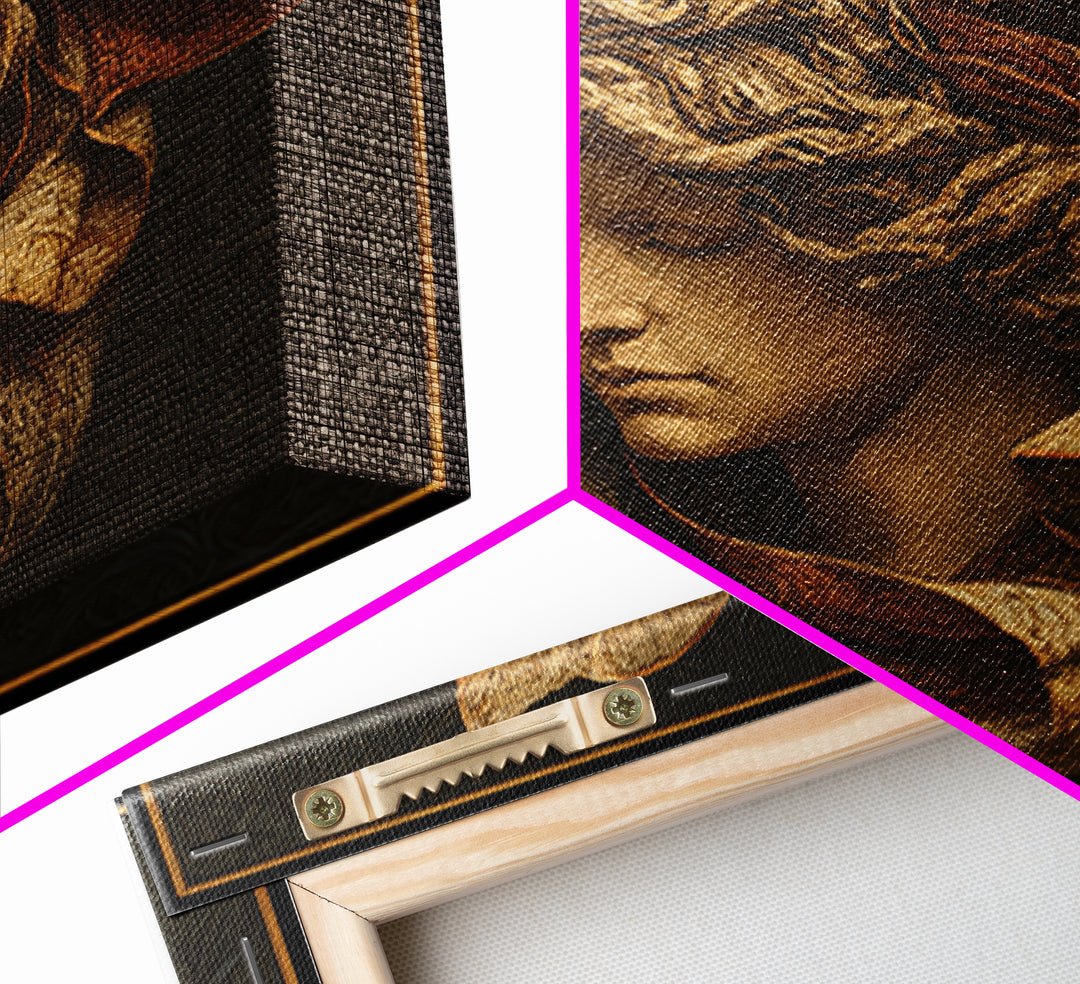 Mythic Goddess Figure Framed Canvas Print, Baroque Art, Eclectic Wall Art, Living Room Decor, Fine Art, Ornate, Gallery Decor, BAO-1x1-62
