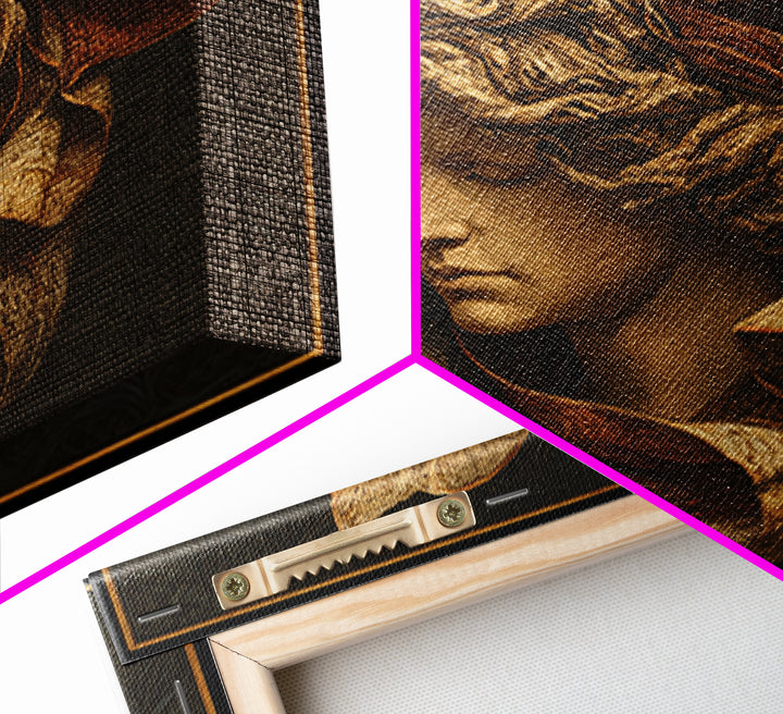 Mythic Goddess Figure Framed Canvas Print, Baroque Art, Eclectic Wall Art, Living Room Decor, Fine Art, Ornate, Gallery Decor, BAO-1x1-62
