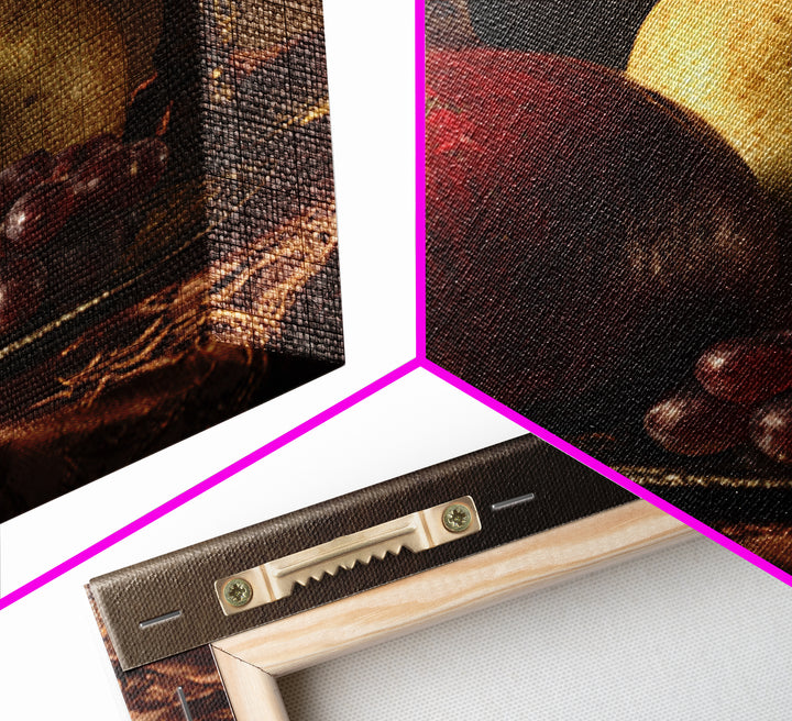 Dramatic Fruit Still Life Canvas Print, Baroque Art, Wall Decor, Living Room Decor, Oil Painting, Ornate, Contemporary Art, BAO-1x1-97