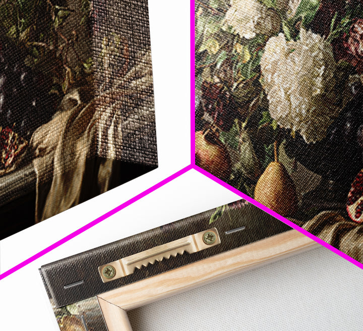 Lavish Banquet Fruit Composition Canvas Print, Baroque Art, Printable Wall Art, Living Room Decor, Ornate, Minimalist Wall Art, BAO-2x1-64