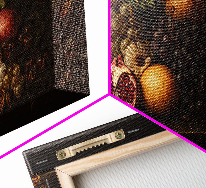 Dramatic Fruit Still Life Canvas Print, Baroque Art, Minimalist Decor, Living Room Decor, Fine Art, Ornate, Whimsical Decor, BAO-2x1-69