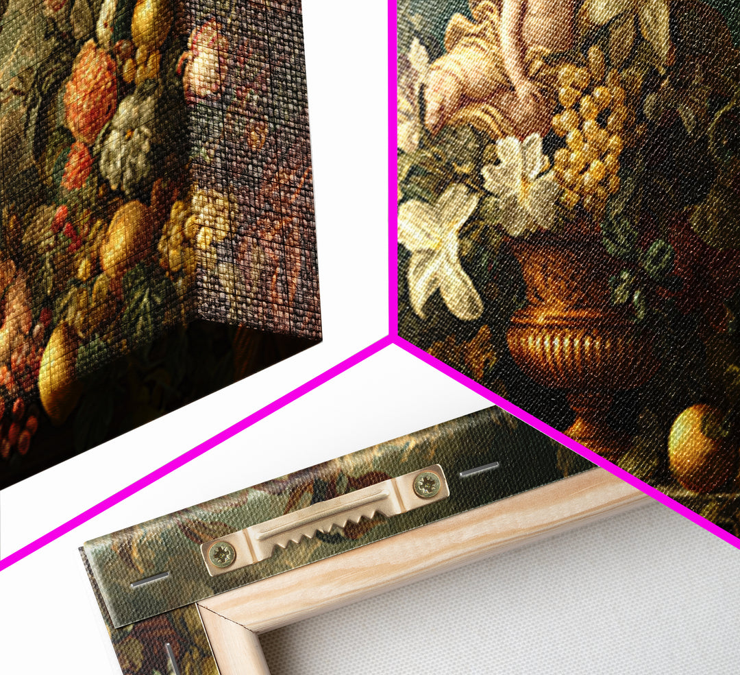 Ornate Cherub Figure Surrounded by Clouds and Canvas Print, Baroque Art, Luxury Decor, Living Room Decor, Fine Art, Ornate, BAO-2x1-70