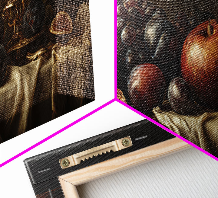 Dramatic Fruit Still Life Canvas Print, Baroque Art, Minimalist Decor, Living Room Decor, Fine Art, Ornate, Whimsical Decor, BAO-2x1-93