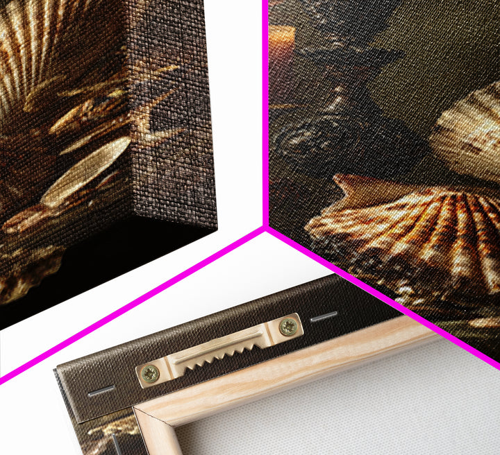 Ornamental Shell and Pearl Composition Canvas Print, Baroque Art, Wall Decor, Living Room Decor, Fine Art, Ornate, BAO-2x3-54