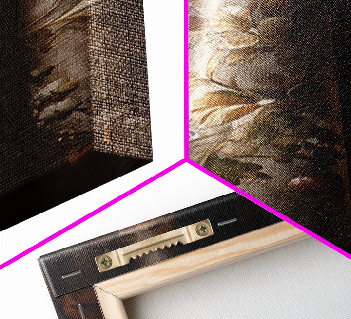 Velvet Drapery with Pearls Flowers and Candlelight Canvas Print, Baroque Art, Maximalist Wall Art, Living Room Decor, Ornate, BAO-2x3-59