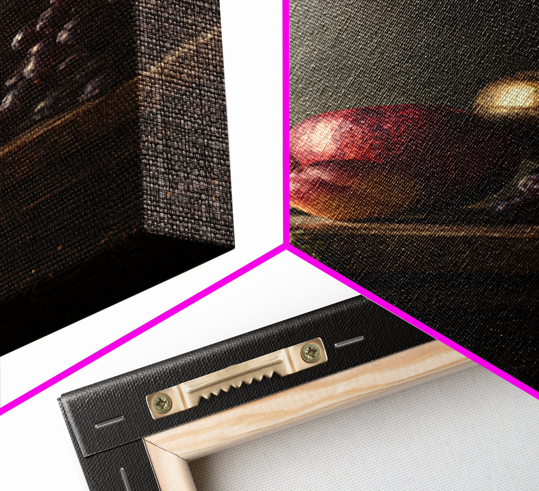 Dramatic Fruit Still Life Canvas Print, Baroque Art, Minimalist Decor, Living Room Decor, Oil Painting, Ornate, Whimsical Decor, BAO-2x3-81