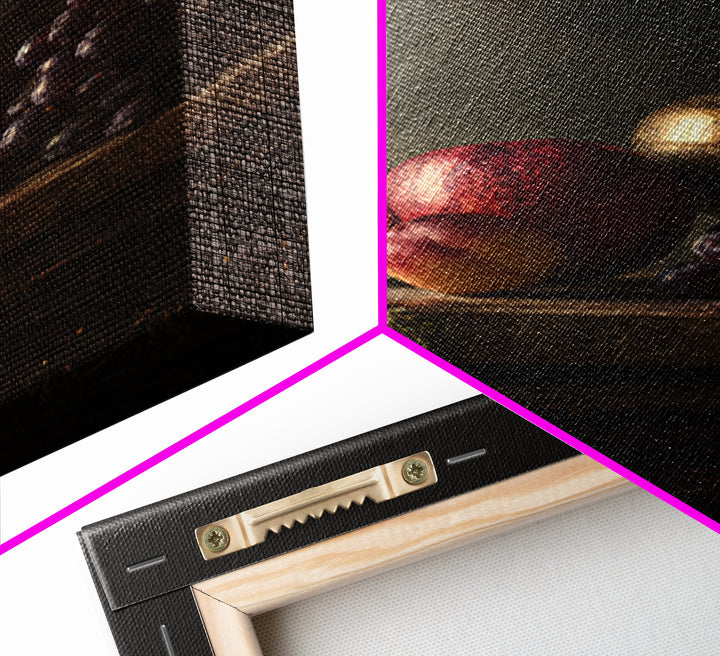 Dramatic Fruit Still Life Canvas Print, Baroque Art, Minimalist Decor, Living Room Decor, Oil Painting, Ornate, Whimsical Decor, BAO-2x3-81