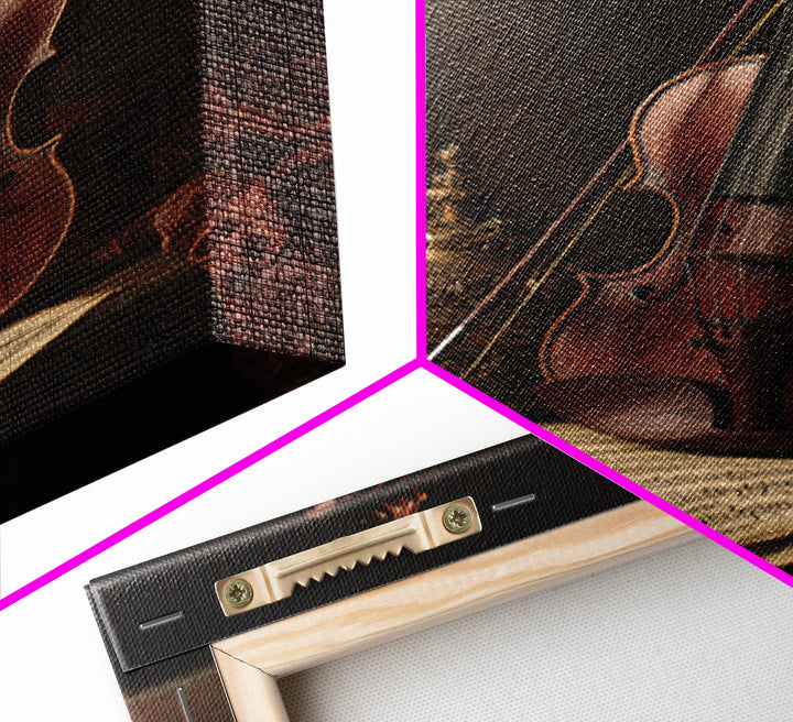 Baroque Violin and Sheet Music Still Life Canvas Print, Baroque Art, Luxury Decor, Living Room Decor, Fine Art, Ornate, BAO-2x3-91