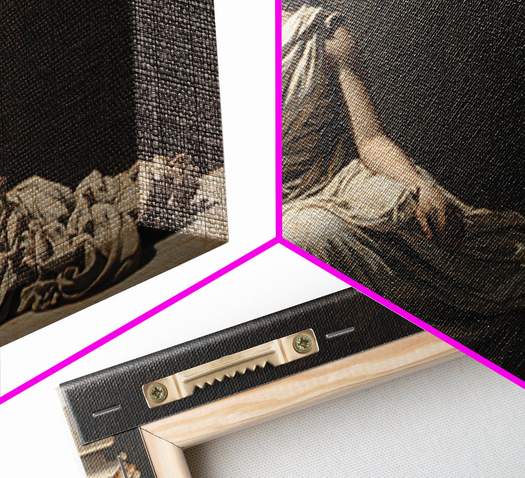 Mythic Goddess Figure Framed Canvas Print, Baroque Art, Textured Painting, Living Room Decor, Fine Art, Ornate, Printable Art, BAO-3x2-18