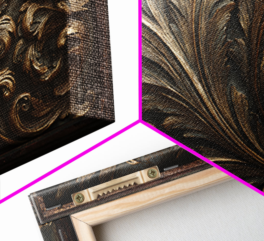 Carved Acanthus Leaf Ornament Study Canvas Print, Baroque Art, Canvas, Living Room Decor, Ornate, Room Decor Aesthetic, BAO-3x2-43