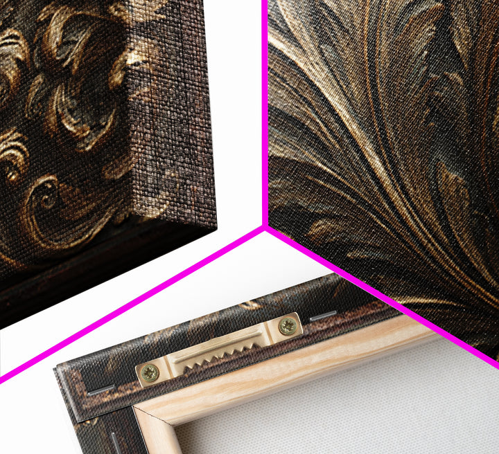 Carved Acanthus Leaf Ornament Study Canvas Print, Baroque Art, Canvas, Living Room Decor, Ornate, Room Decor Aesthetic, BAO-3x2-43