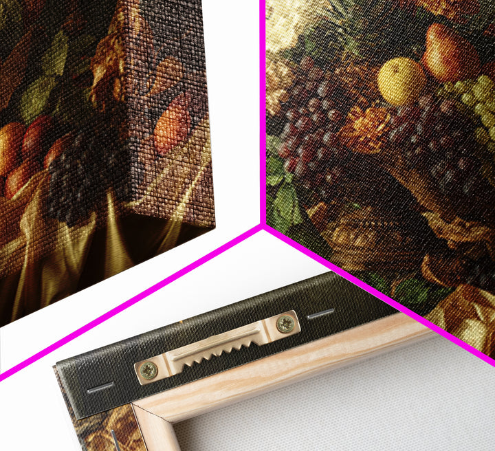 Lavish Banquet Fruit Composition Canvas Print, Baroque Art, Art, Living Room Decor, Fine Art, Ornate, Modern Wall Art, BAO-3x2-48