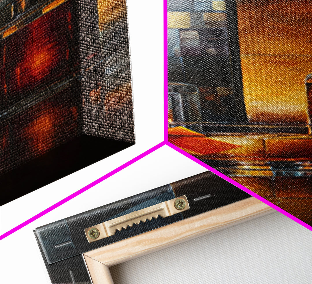 Midnight Manhattan Cocktail Canvas Print, Bar Art, Apartment Decor, Bar Decor, Abstract Art, Living Room Art, BAR-1x3-60