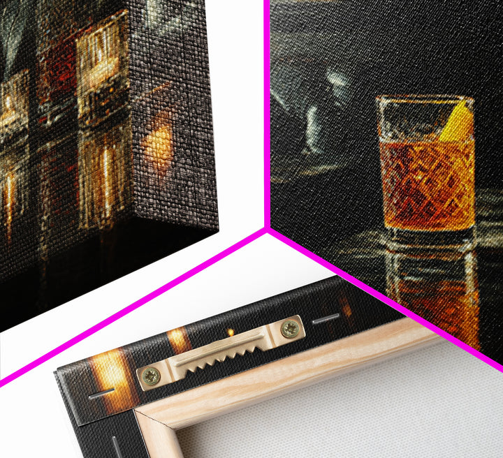Cocktail Recipe Diagram Styled as Elegant Art Framed Canvas Print, Bar Art, Fine Art Print, Bar Decor, Fine Art, BAR-2x1-16