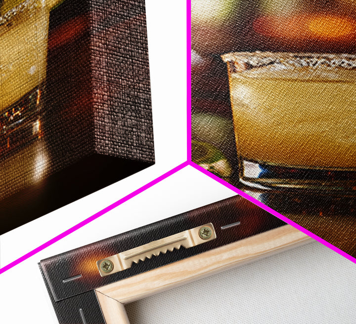 Classic Margarita with Salt Rim and Lime Canvas Print, Bar Art, Retro Wall Art, Bar Decor, Fine Art, Bar Cart Decor, BAR-2x3-67