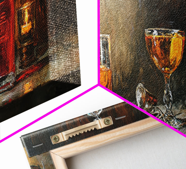 Orange Bitters and Bar Spoon Still Life Canvas Print, Bar Art, Bar Cart Decor, Bar Decor, Oil Painting, Minimalist Decor, BAR-3x1-85