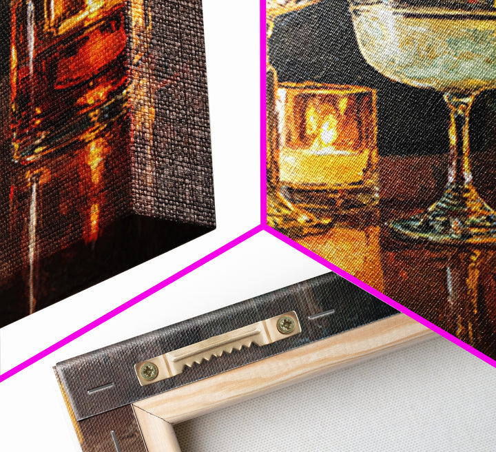 Champagne Coupe Tower Framed Canvas Print, Bar Art, Bar, Bar Decor, Fine Art, Living Room Art, Coffee Bar, Cocktail Wall Art, BAR-3x2-14