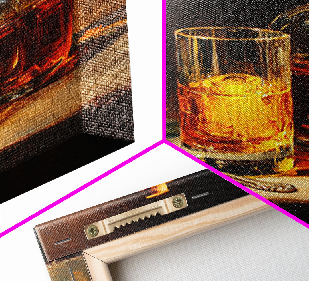 Orange Bitters and Bar Spoon Still Life Framed Canvas Print, Bar Art, Coffee Bar, Bar Decor, Abstract Art, Room Decor, BAR-3x2-25