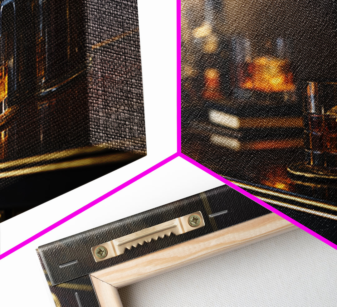 Midnight Manhattan Cocktail Framed Canvas Print, Bar Art, Bar Signs, Bar Decor, Fine Art, Modern Decor, Fine Art Print, BAR-3x2-28