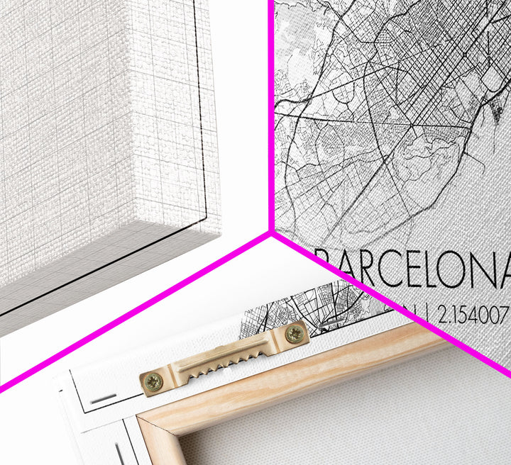 Barcelona Street Map, Spain Map, Map Print, Modern Art, Wall Art, Canvas Print, Gift Idea, Apartment Décor Aesthetic, Travel Wall Hanging