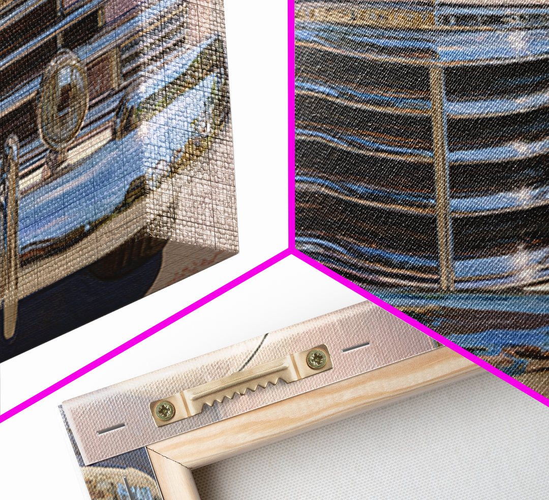 Classic Car Front Grill Closeup Framed Canvas Print, Basement Art, Statement Artwork, Living Room Decor, Fine Art, Retreat, BAS-2x1-18