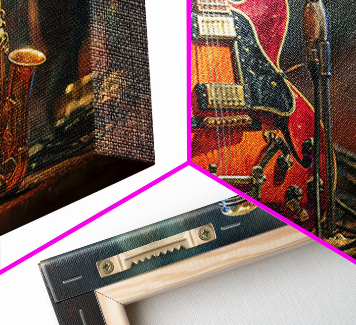 Classic Rock Guitar Still Life Canvas Print, Basement Art, Aesthetic Wall Art, Living Room Decor, Retreat, Modern Decor, BAS-3x2-33