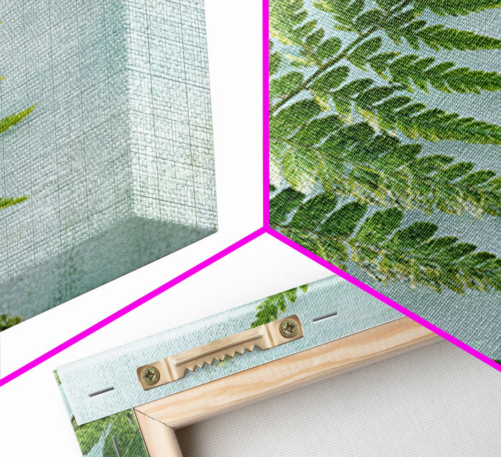 Green Fern Frond Closeup Canvas Print, Bathroom Art, Bathroom Prints, Bathroom Decor, Fine Art, Spa, Trendy Wall Art, BAT-1x1-10