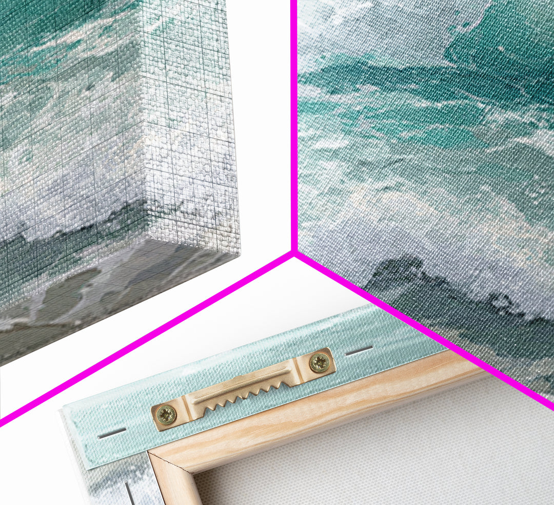 Calming Blue Ocean Wave Study Canvas Print, Bathroom Art, Funny Bathroom Art, Bathroom Decor, Fine Art, Spa, Art Print, BAT-1x1-25