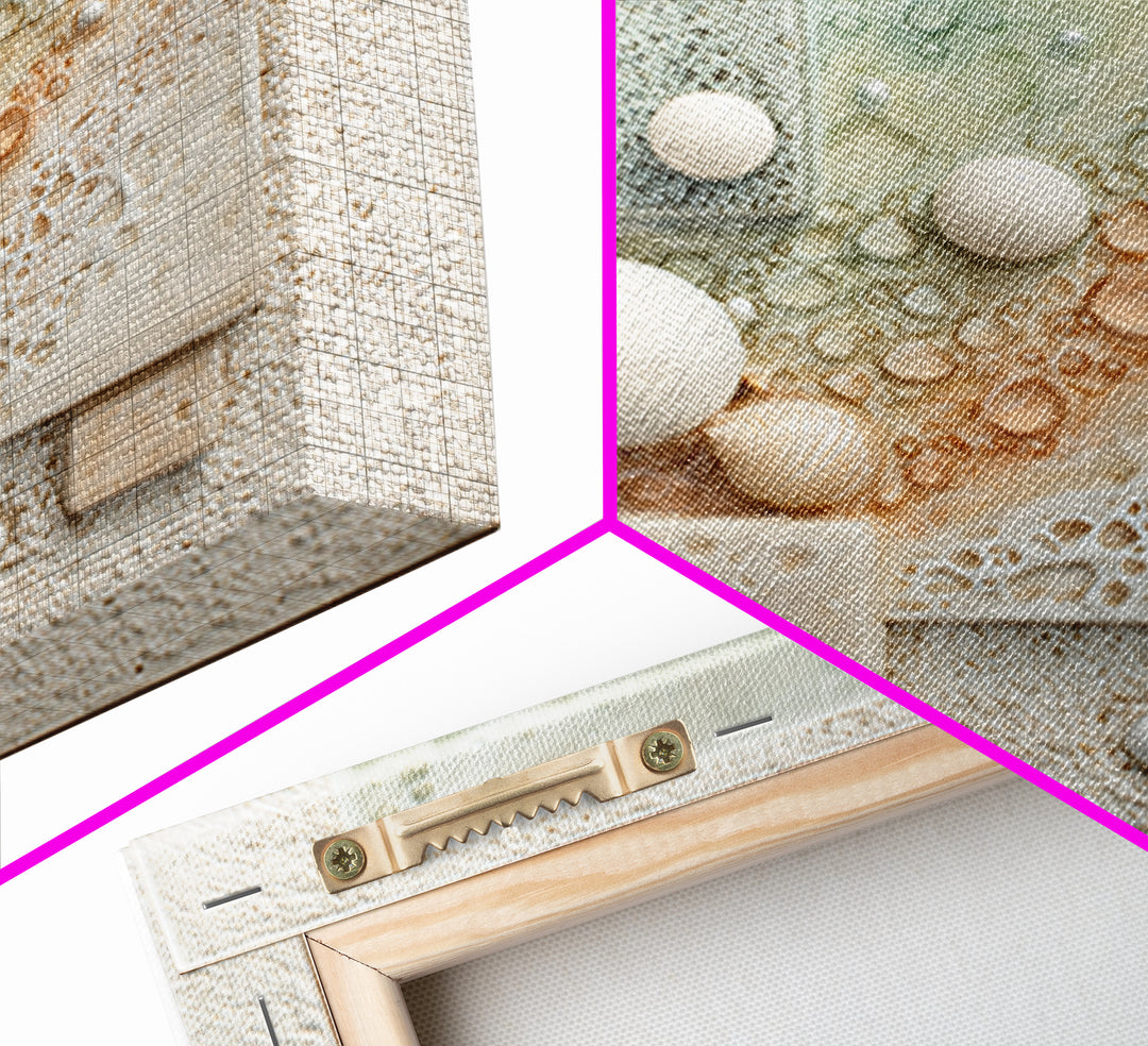 Coral and Shell Arrangement Canvas Print, Bathroom Art, Dopamine Decor, Bathroom Decor, Fine Art, Spa, Halloween Art, BAT-1x1-35