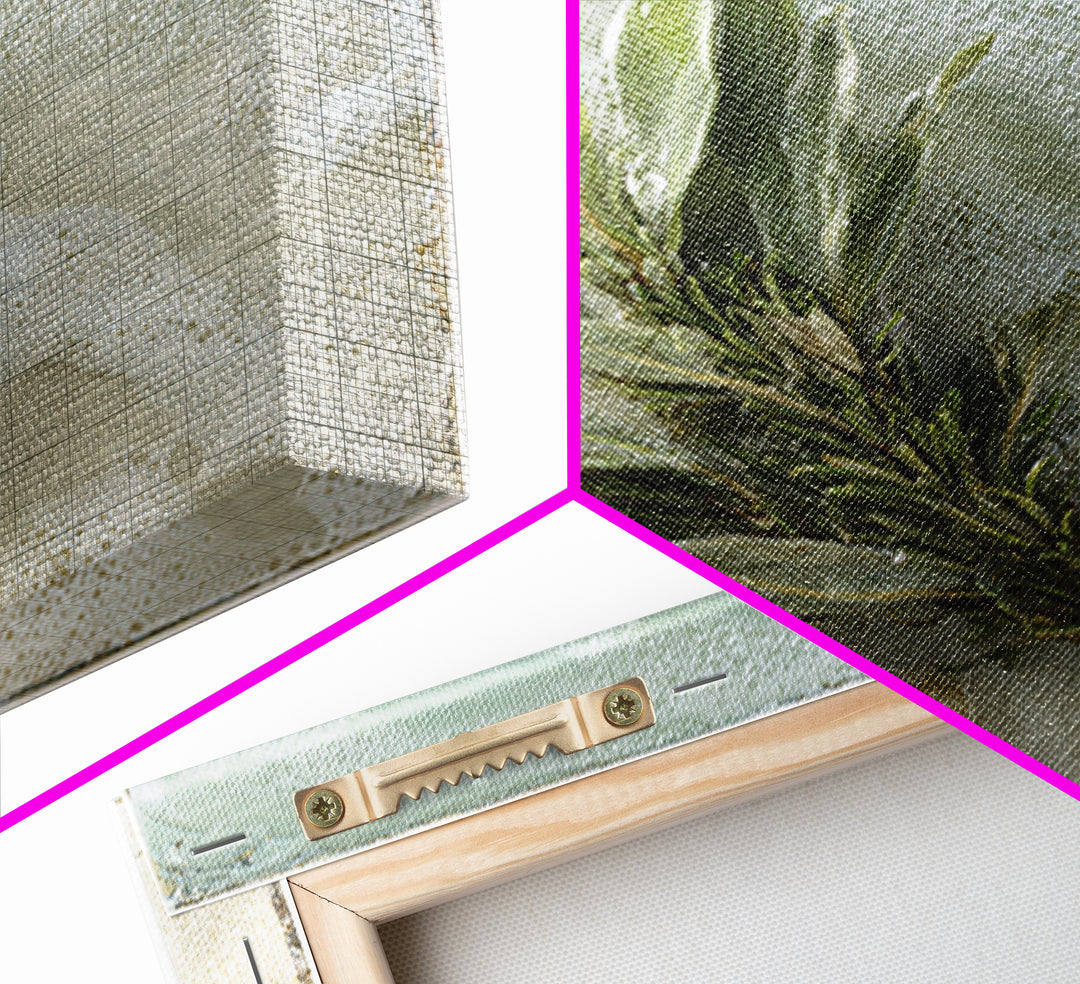 Botanical Bath Herb Arrangement Framed Canvas Print, Bathroom Art, Minimalist Wall Art, Bathroom Decor, Oil Painting, Spa, BAT-1x1-41
