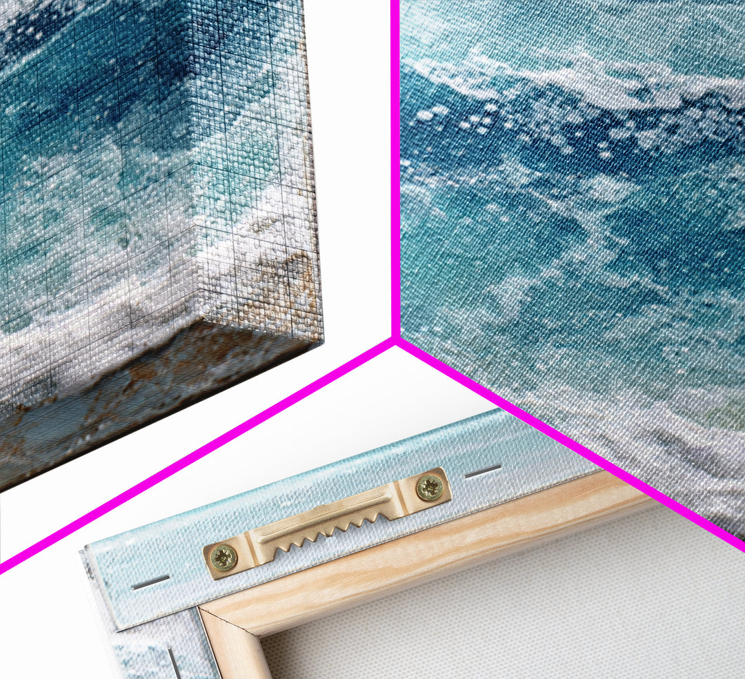 Calming Blue Ocean Wave Study Canvas Print, Bathroom Art, Funny Bathroom Art, Bathroom Decor, Fine Art, Spa, Art Print, BAT-1x1-49