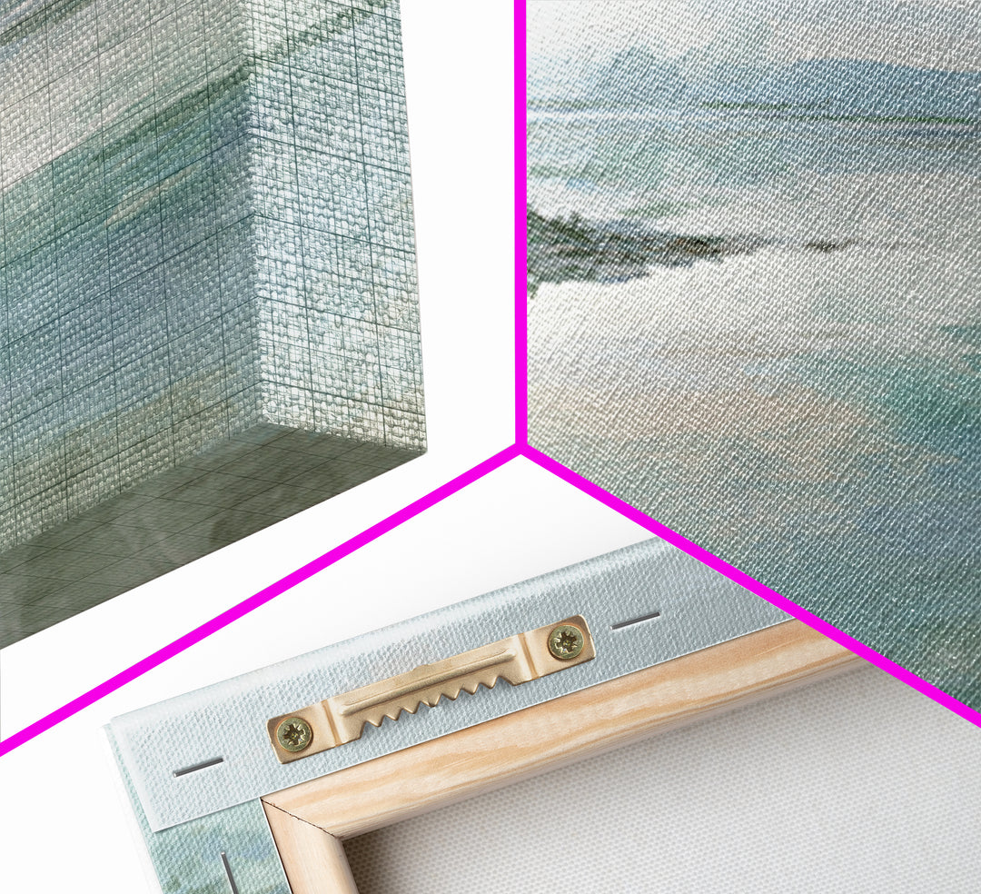 Misty Lake Scene Canvas Print, Bathroom Art, Fine Art Print, Bathroom Decor, Oil Painting, Spa, Poster, Digital Art, Printable, BAT-1x1-81