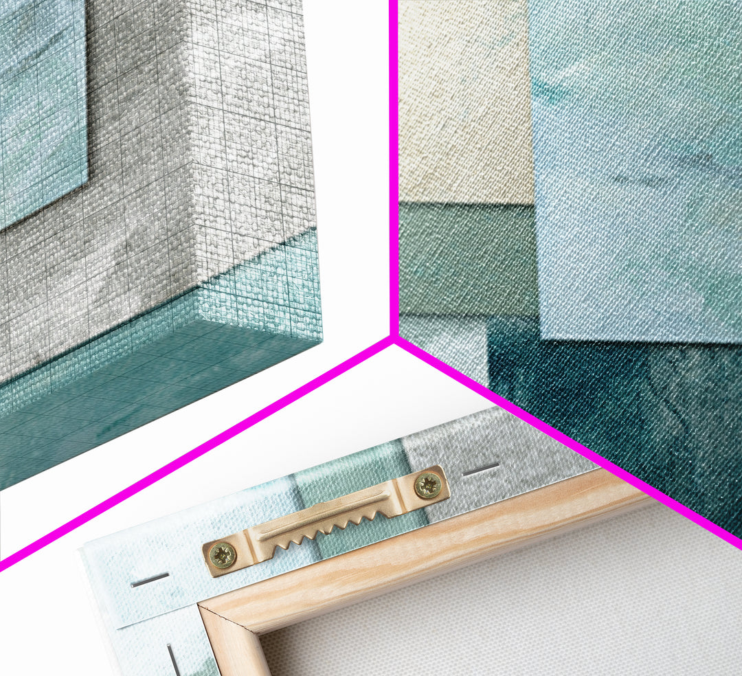 Clean Geometric Forms Framed Canvas Print, Bathroom Art, Wall Decor, Bathroom Decor, Abstract Art, Spa, Contemporary Art, BAT-1x1-93