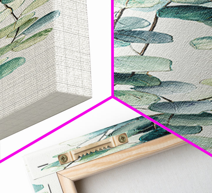 Spa Eucalyptus Branch Canvas Print, Bathroom Art, Retro Wall Art, Bathroom Decor, Fine Art, Spa, Modern Decor, Fine Art Print, BAT-1x3-14