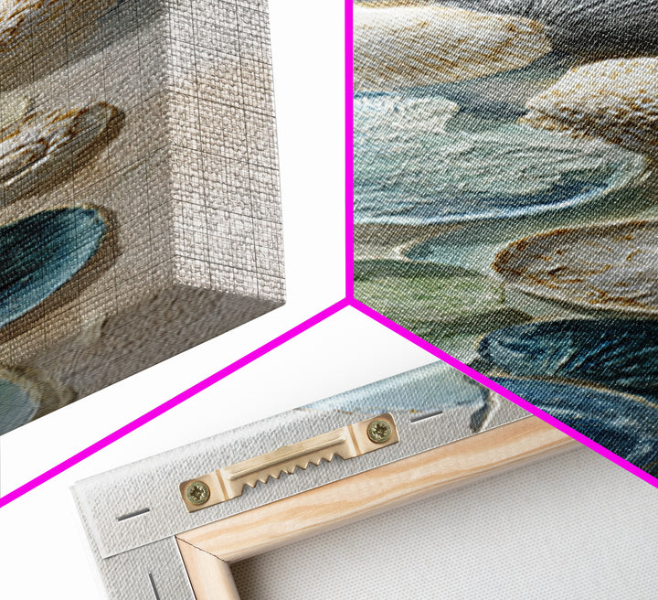 Coral and Shell Arrangement Framed Canvas Print, Bathroom Art, Minimalist Decor, Bathroom Decor, Fine Art, Spa, Wall Hanging, BAT-1x3-47