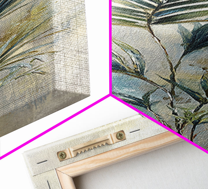 Simple Palm Frond on Off White Linen Framed Canvas Print, Bathroom Art, Bathroom Decor, Abstract Art, Spa, Modern Wall Art, BAT-1x3-83