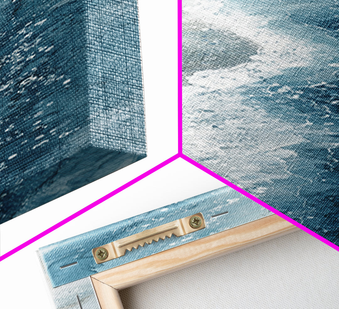 Calming Blue Ocean Wave Study Canvas Print, Bathroom Art, Art Print, Bathroom Decor, Fine Art, Spa, Custom Pet Portrait, BAT-1x3-85