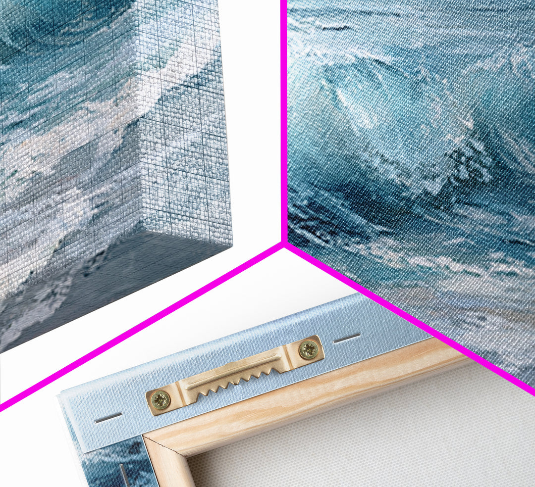 Calming Blue Ocean Wave Study Canvas Print, Bathroom Art, Luxury Decor, Bathroom Decor, Fine Art, Spa, Digital Wall Art, BAT-2x1-21