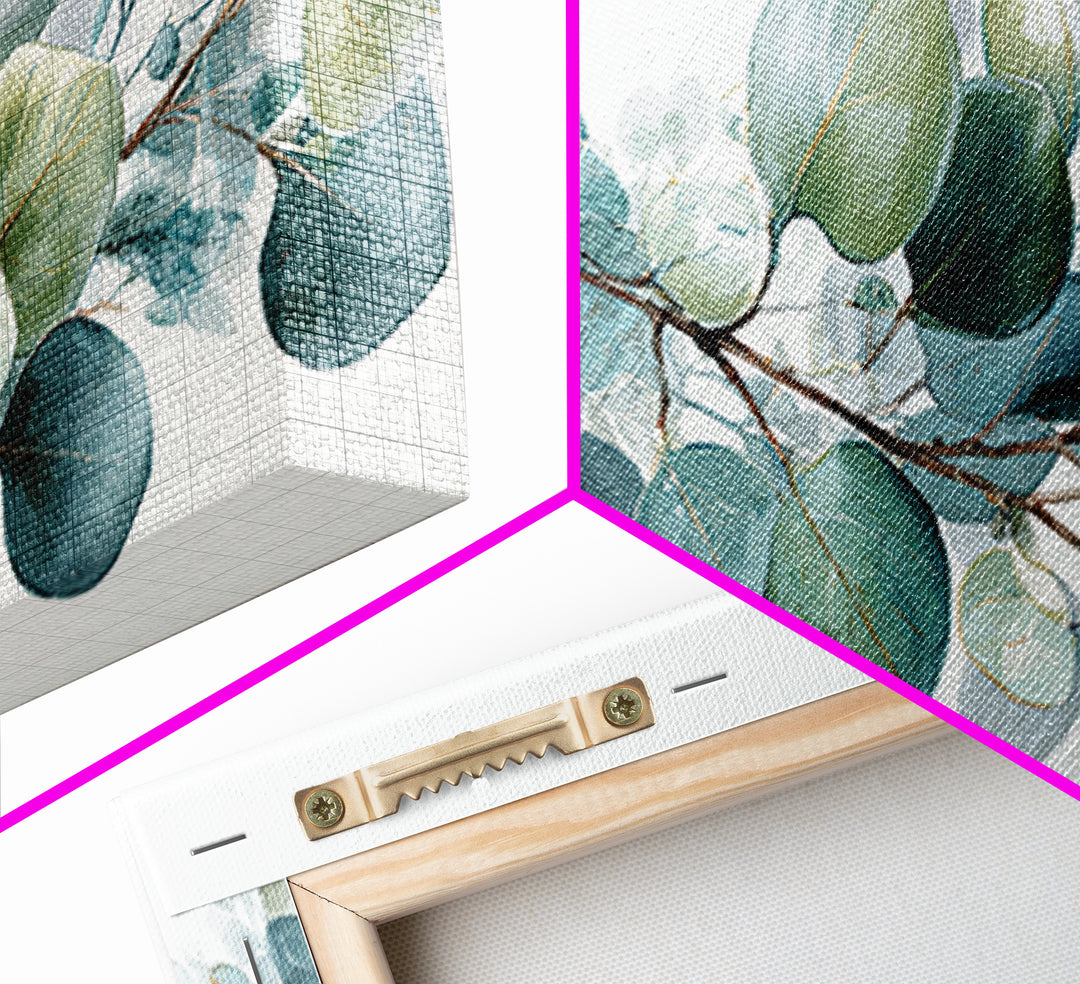 Spa Eucalyptus Branch Canvas Print, Bathroom Art, Wall Decor, Bathroom Decor, Fine Art, Spa, Contemporary Art, Wall Art, BAT-2x1-22