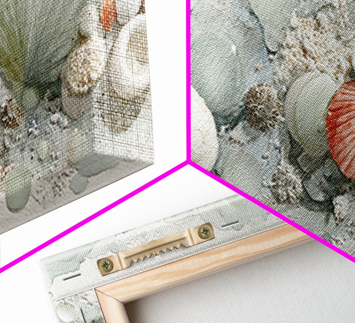 Coral and Shell Arrangement Canvas Print, Bathroom Art, Printable Wall Art, Bathroom Decor, Fine Art, Spa, Bathroom Wall Decor, BAT-2x1-31