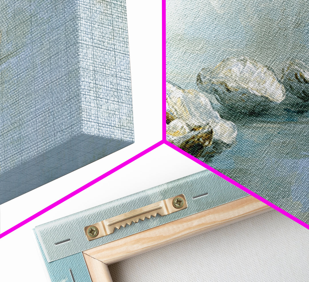 Oyster Shell Study Framed Canvas Print, Bathroom Art, Gallery Decor, Bathroom Decor, Fine Art, Spa, Minimalist Decor, BAT-2x1-42