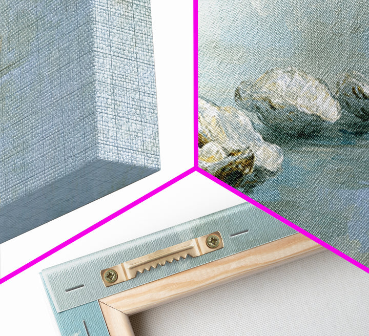Oyster Shell Study Framed Canvas Print, Bathroom Art, Gallery Decor, Bathroom Decor, Fine Art, Spa, Minimalist Decor, BAT-2x1-42