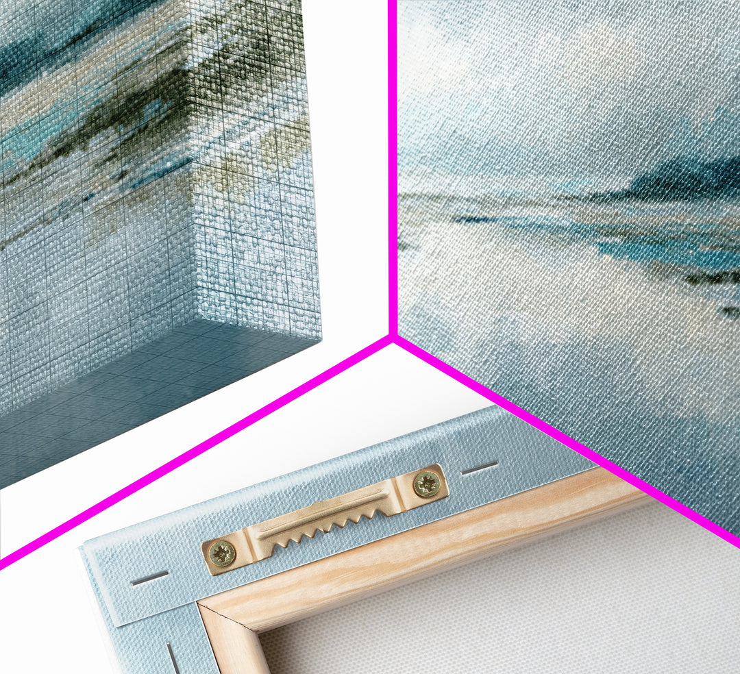 Misty Lake Scene Canvas Print, Bathroom Art, Home Decor, Bathroom Decor, Fine Art, Spa, Canvas Wall Art, Digital Print, BAT-2x1-53