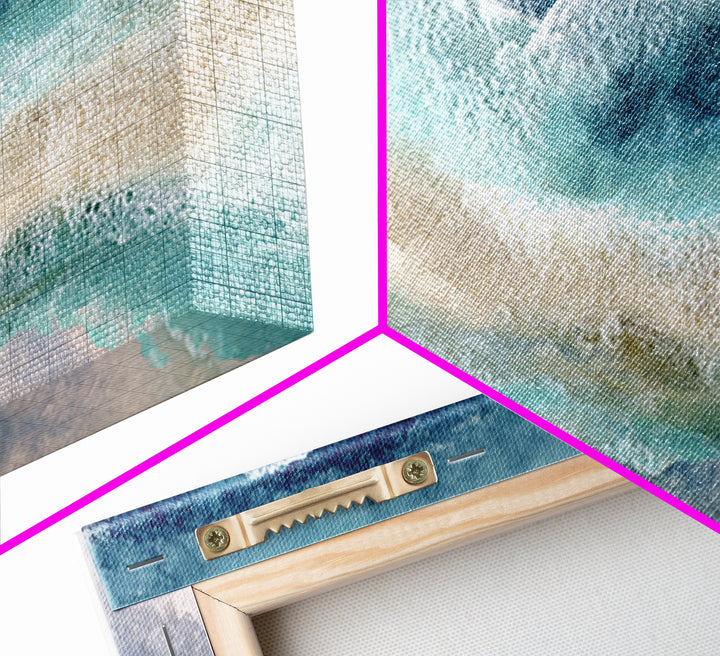 Calming Blue Ocean Wave Study Canvas Print, Bathroom Art, Printable Wall Art, Bathroom Decor, Spa, Bathroom Wall Decor, BAT-2x1-69